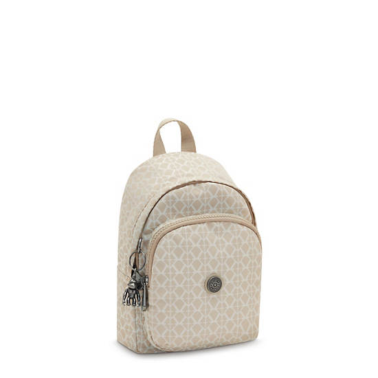 Kipling Delia Compact Printed Convertible Backpacks Signature Beige | AU 1560BE